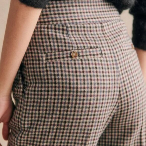 Sezane Damon Trousers, Check Print - Picture 7 of 8